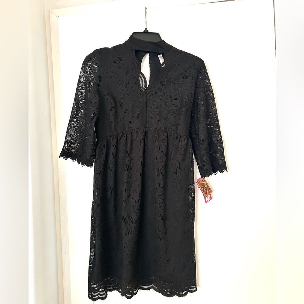 2016 Xhilaration Black Lace Long Sleeve Dress